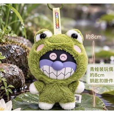 麵包超人動物造型 8cm毛公仔匙扣掛件 (青蛙裝玩偶)
